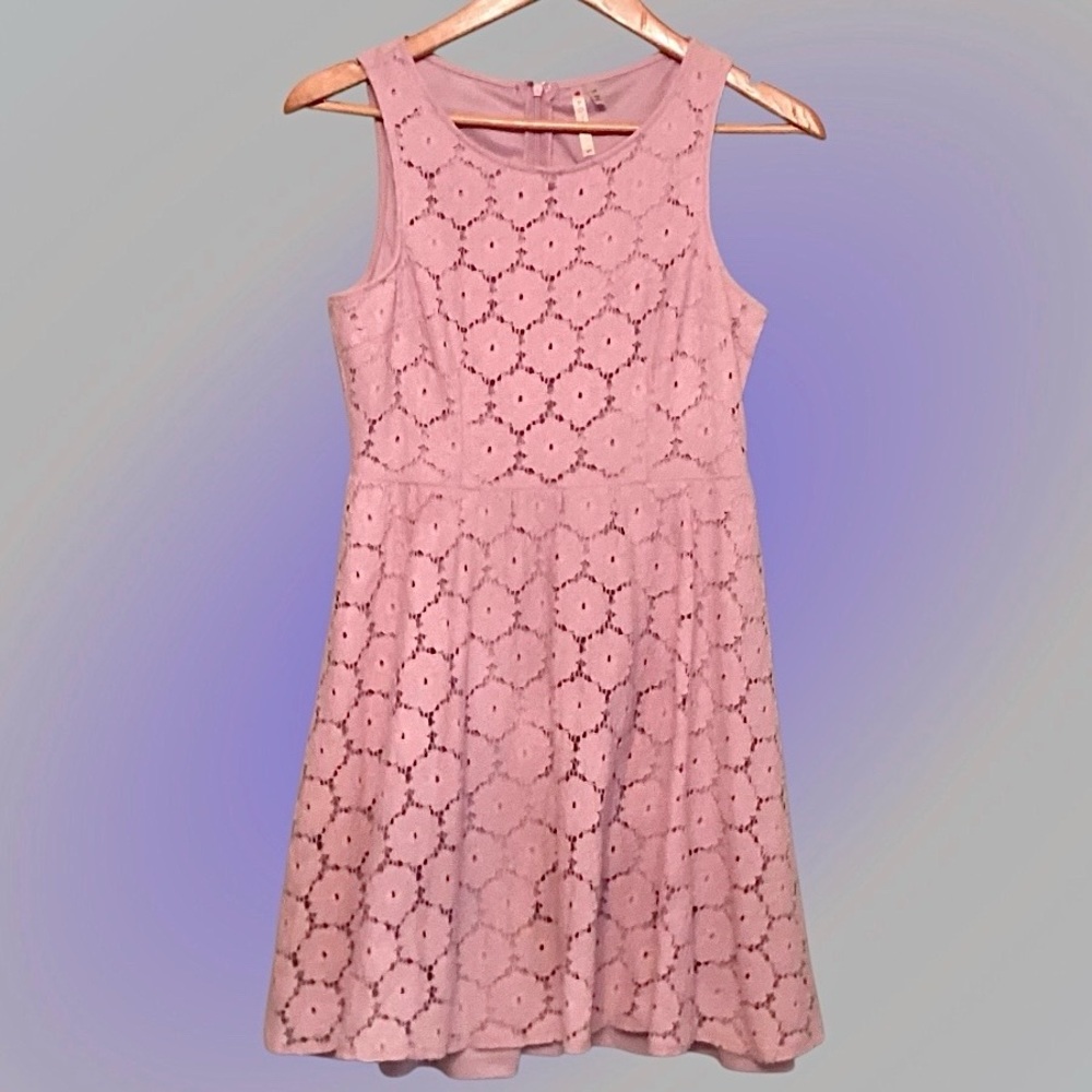Point~Women’s Lace Dress~Size L~Light Pink~Cotton